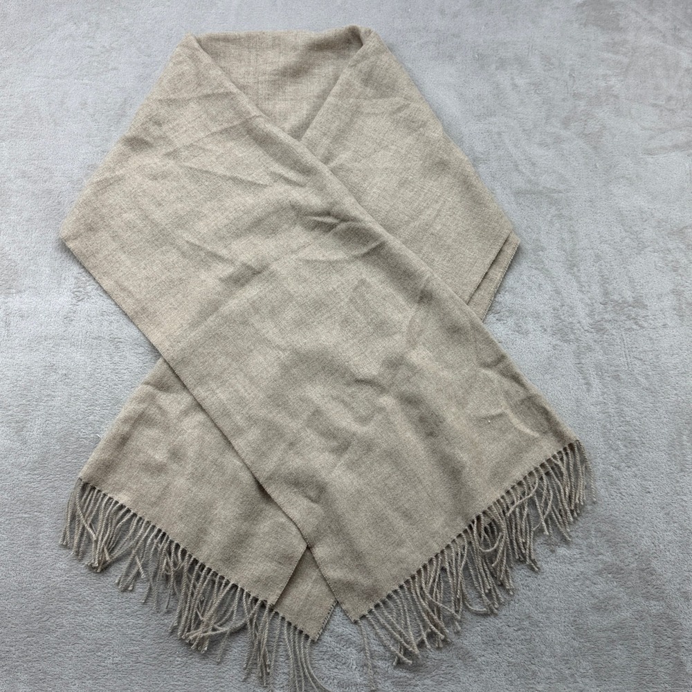 Alicia Adams Alpaca Hollywood Scarf Women Tan 100% Baby Alpaca Herringbone Wrap